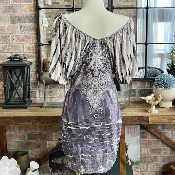 Vintage Party Dress Stretch Embellished Batwing Sleeves L - Picture 2 of 11